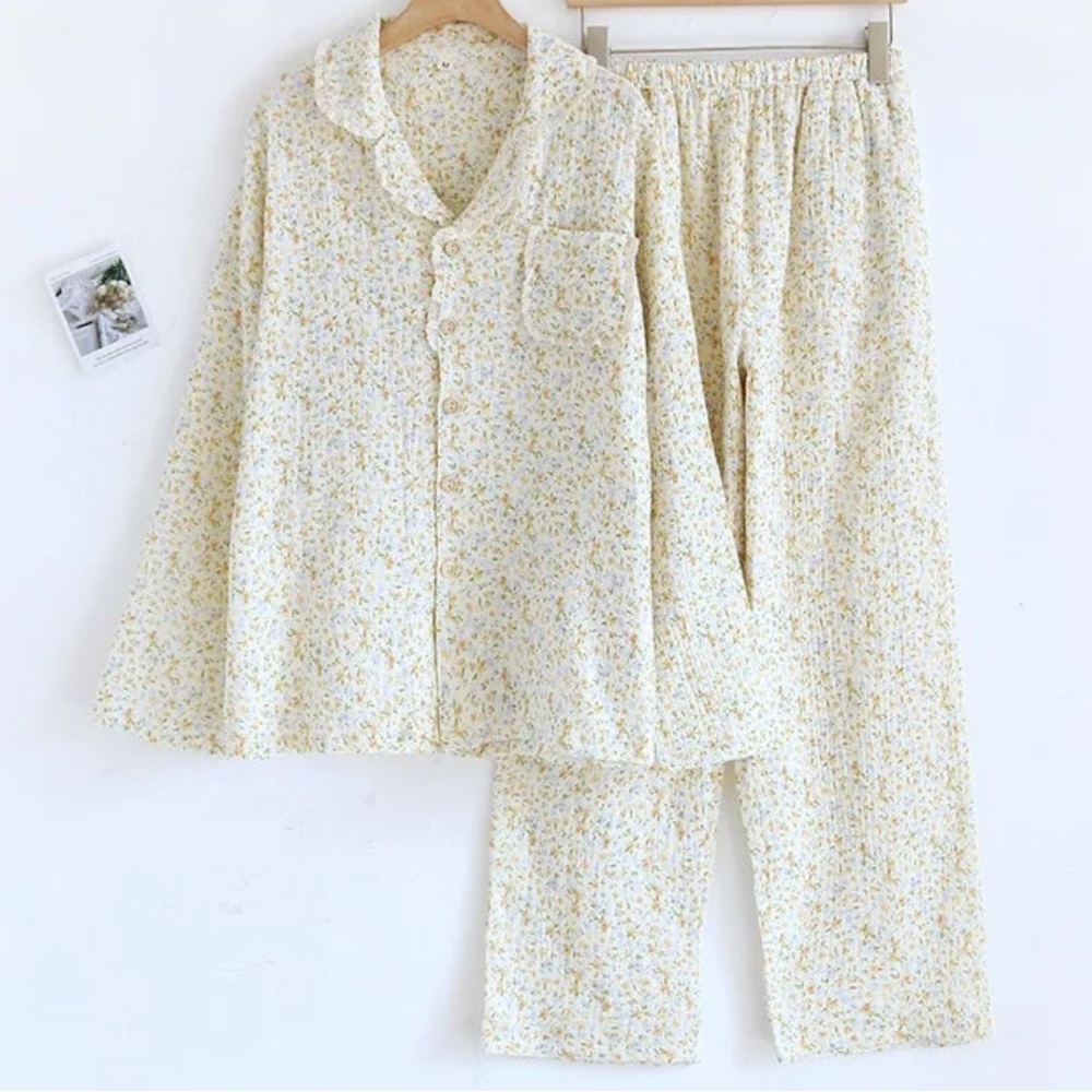 NWT The Fleece Company The Bloom - 100% Muslin Cotton Women’s Pajamas XS